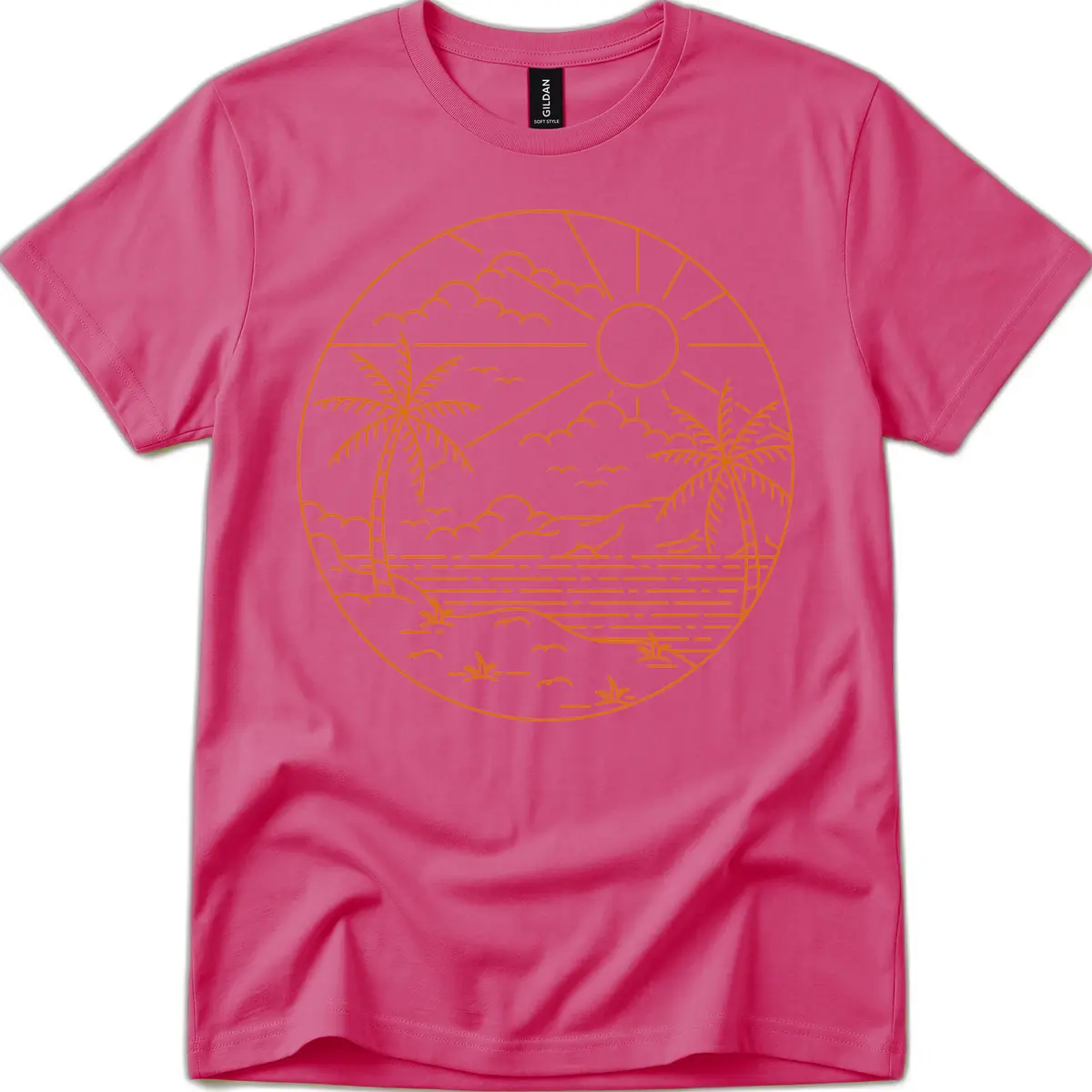 Tropical Paradise Cruise Escape T-Shirt in Heliconia