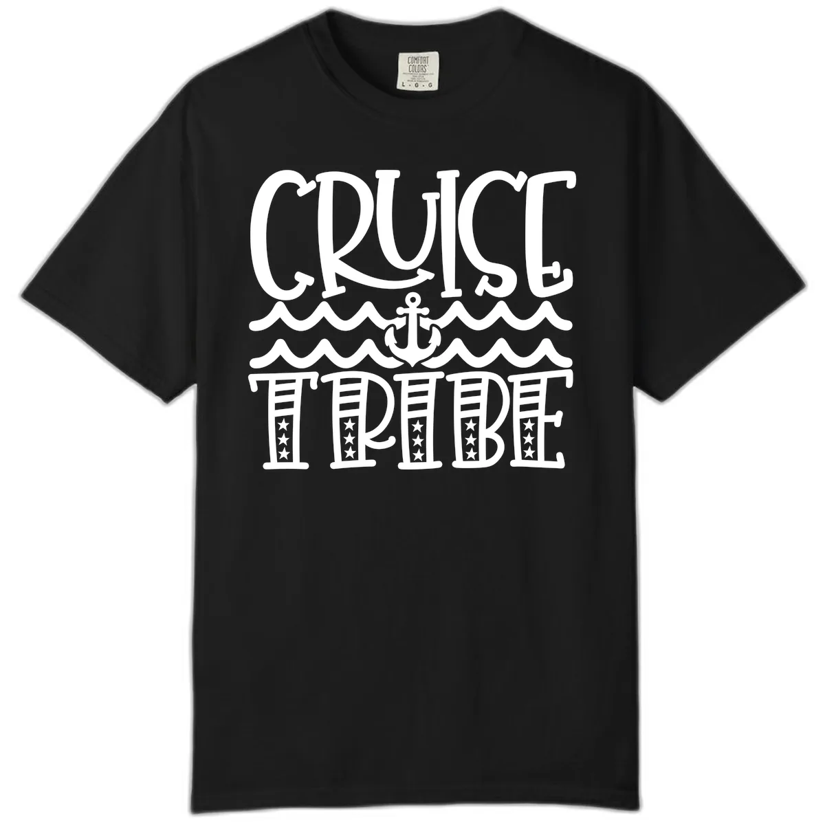 Cruise Tribe Anchor Waves Comfort Color in Black