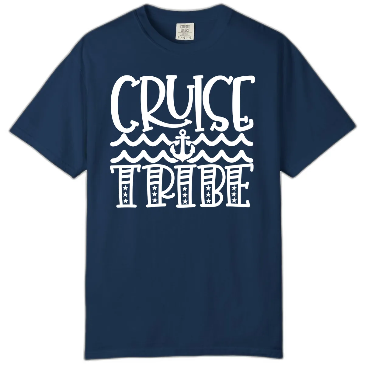 Cruise Tribe Anchor Waves Comfort Color in Navy