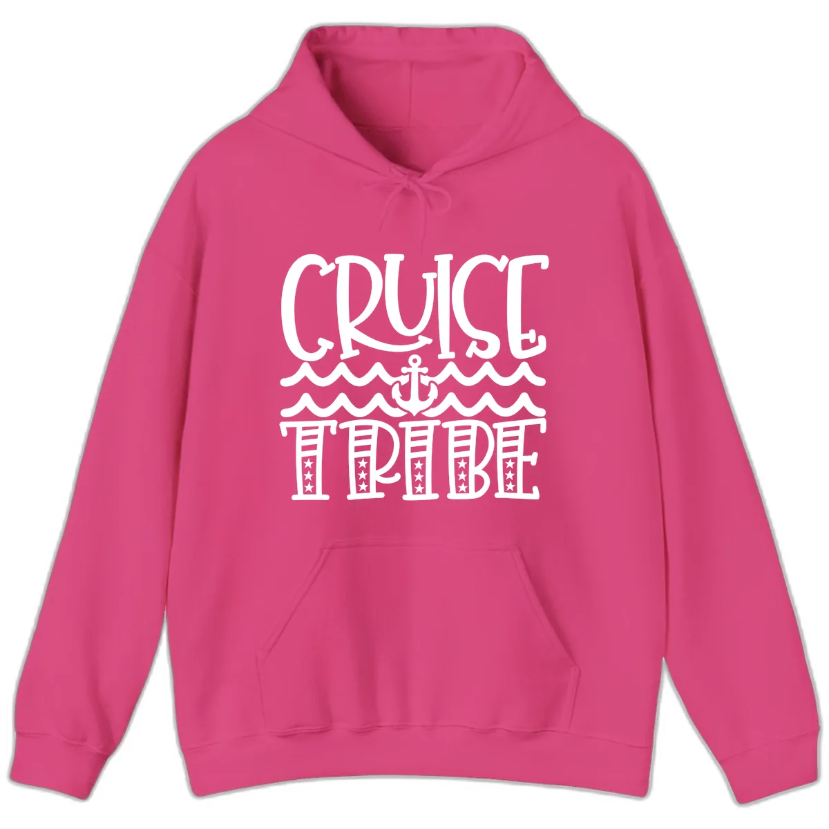 Cruise Tribe Anchor Waves Hoodie in Heliconia