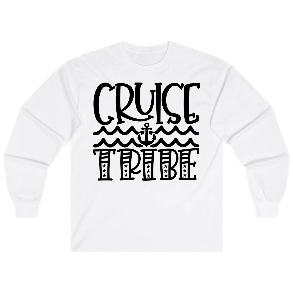Cruise Tribe Anchor Waves Long Sleeve in White