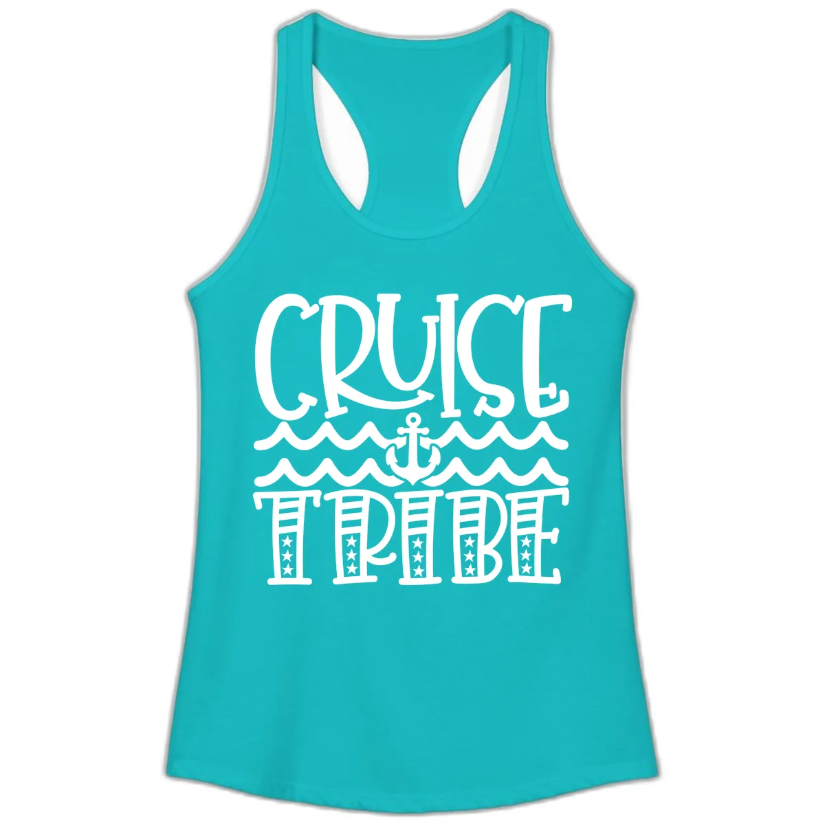 Cruise Tribe Anchor Waves Ladies Tank in Tahiti Blue