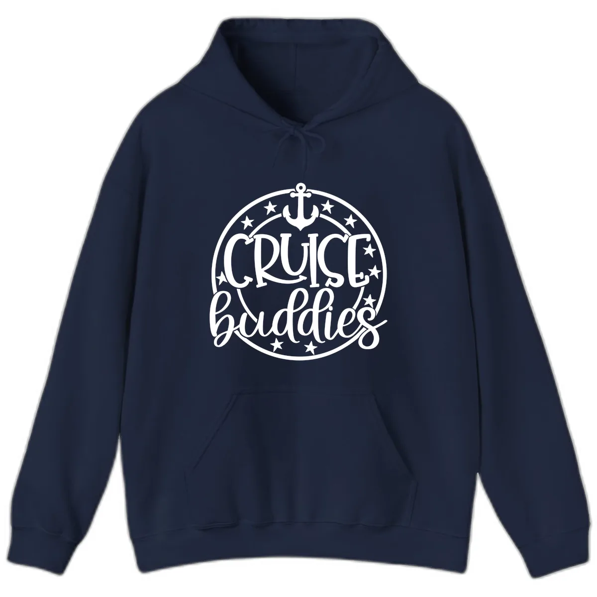 Cruise Buddies Anchor Circle Hoodie in Navy