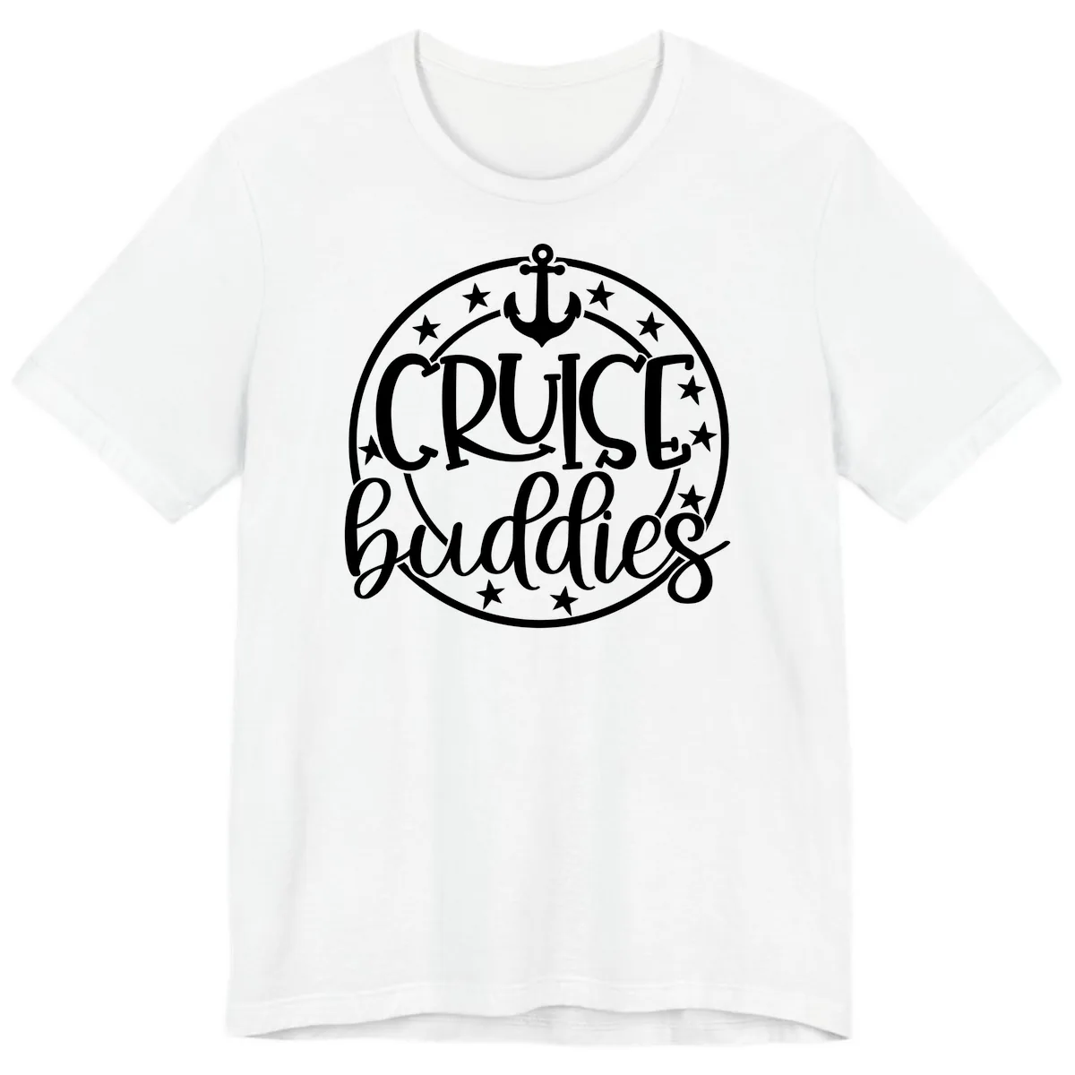 Cruise Buddies Anchor Circle Premium T-Shirt in White