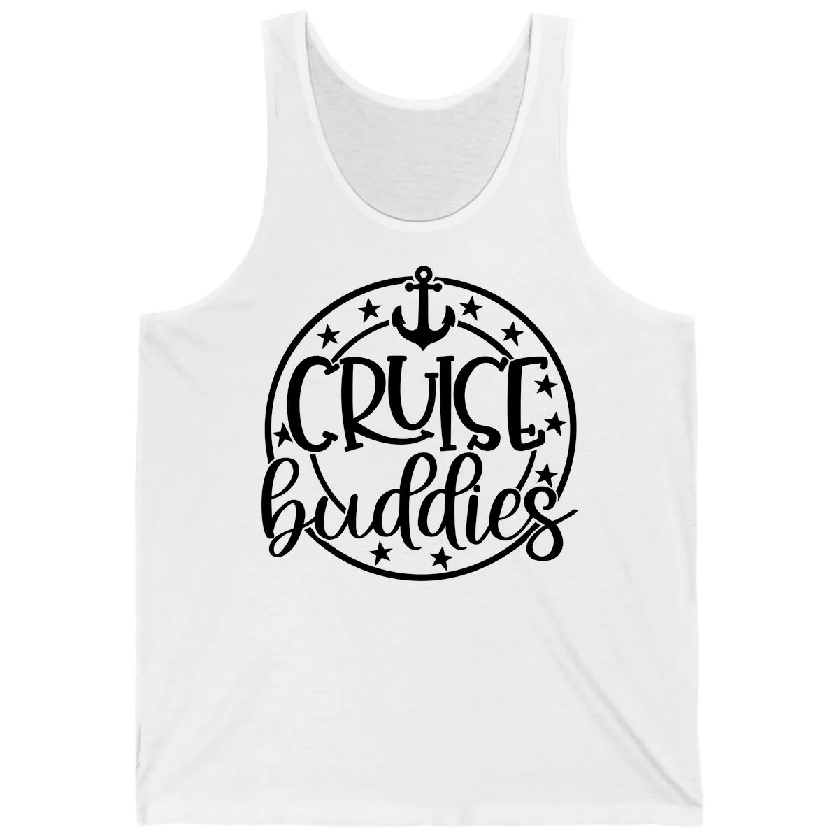 Cruise Buddies Anchor Circle Tank in White