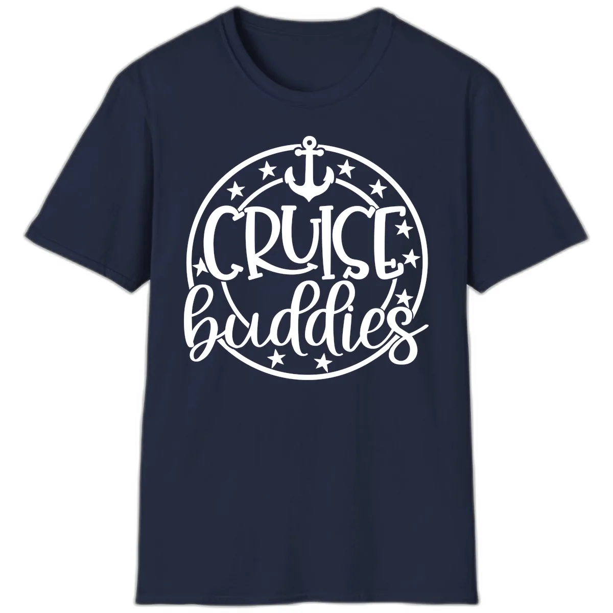 Cruise Buddies Anchor Circle T-Shirt in Navy