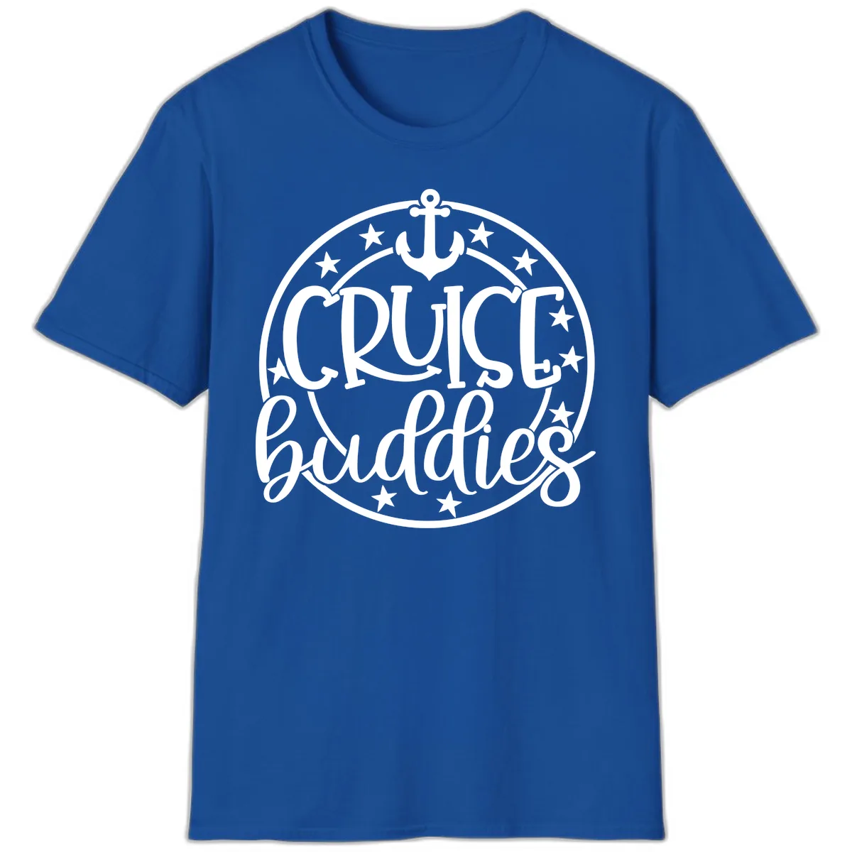 Cruise Buddies Anchor Circle T-Shirt in Royal