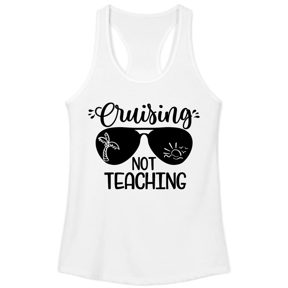 Cruising Not Teaching Ladies Tank in White
