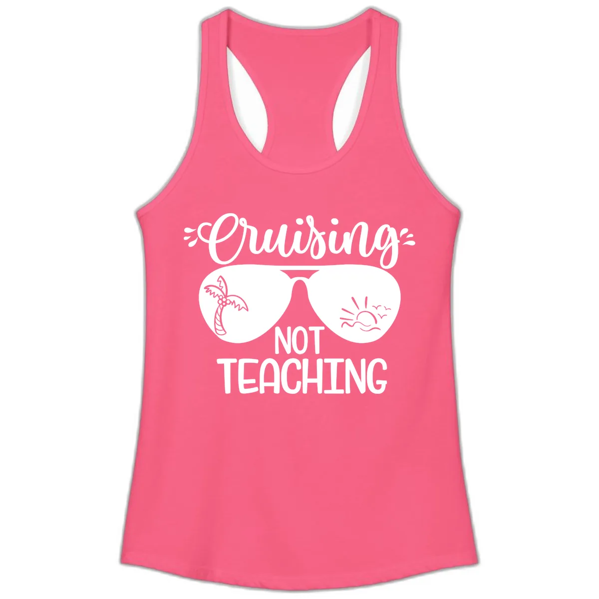 Cruising Not Teaching Ladies Tank in Solid Hot Pink
