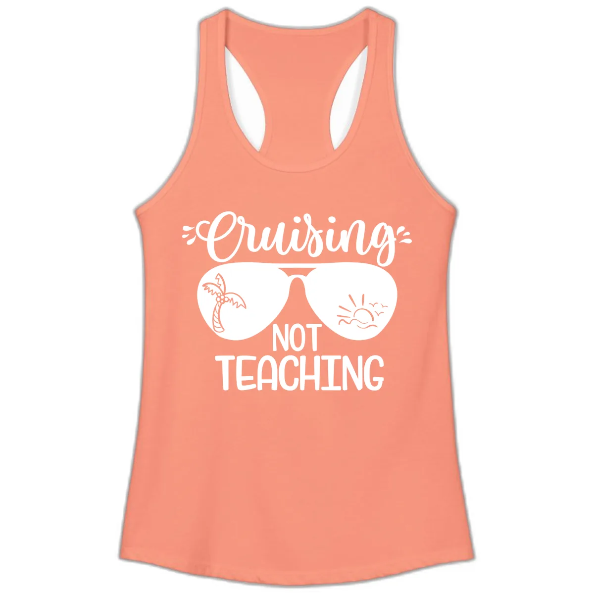 Cruising Not Teaching Ladies Tank in Solid Light Orange