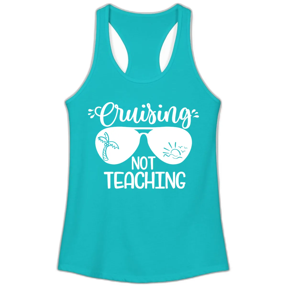 Cruising Not Teaching Ladies Tank in Tahiti Blue