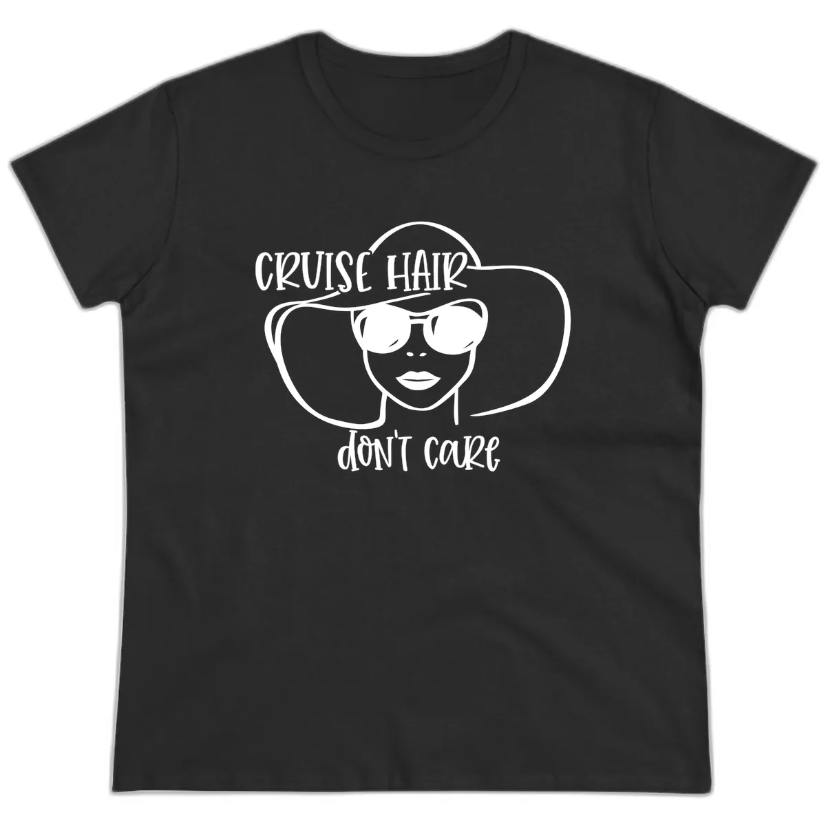 Cruise Hair Don't Care Ladies Tee in Black