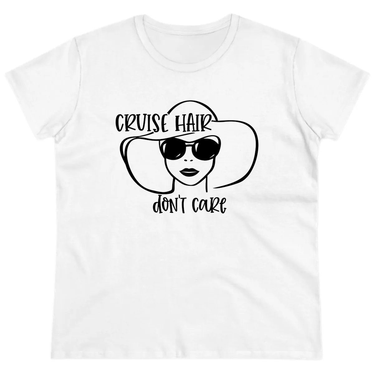 Cruise Hair Don't Care Ladies Tee in White