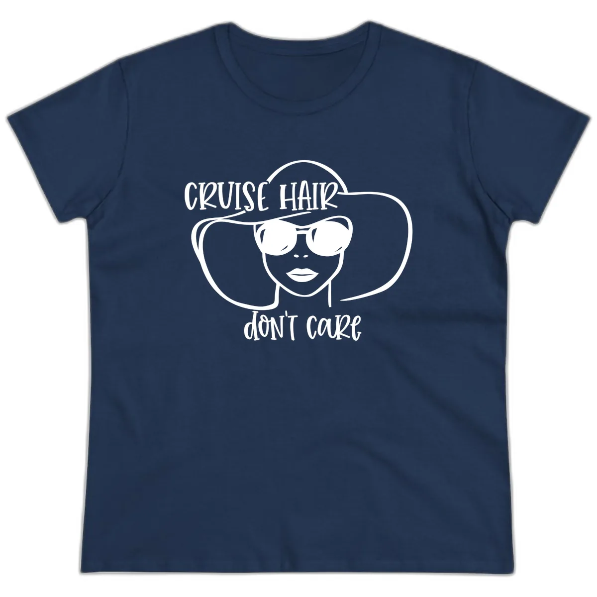 Cruise Hair Don't Care Ladies Tee in Navy