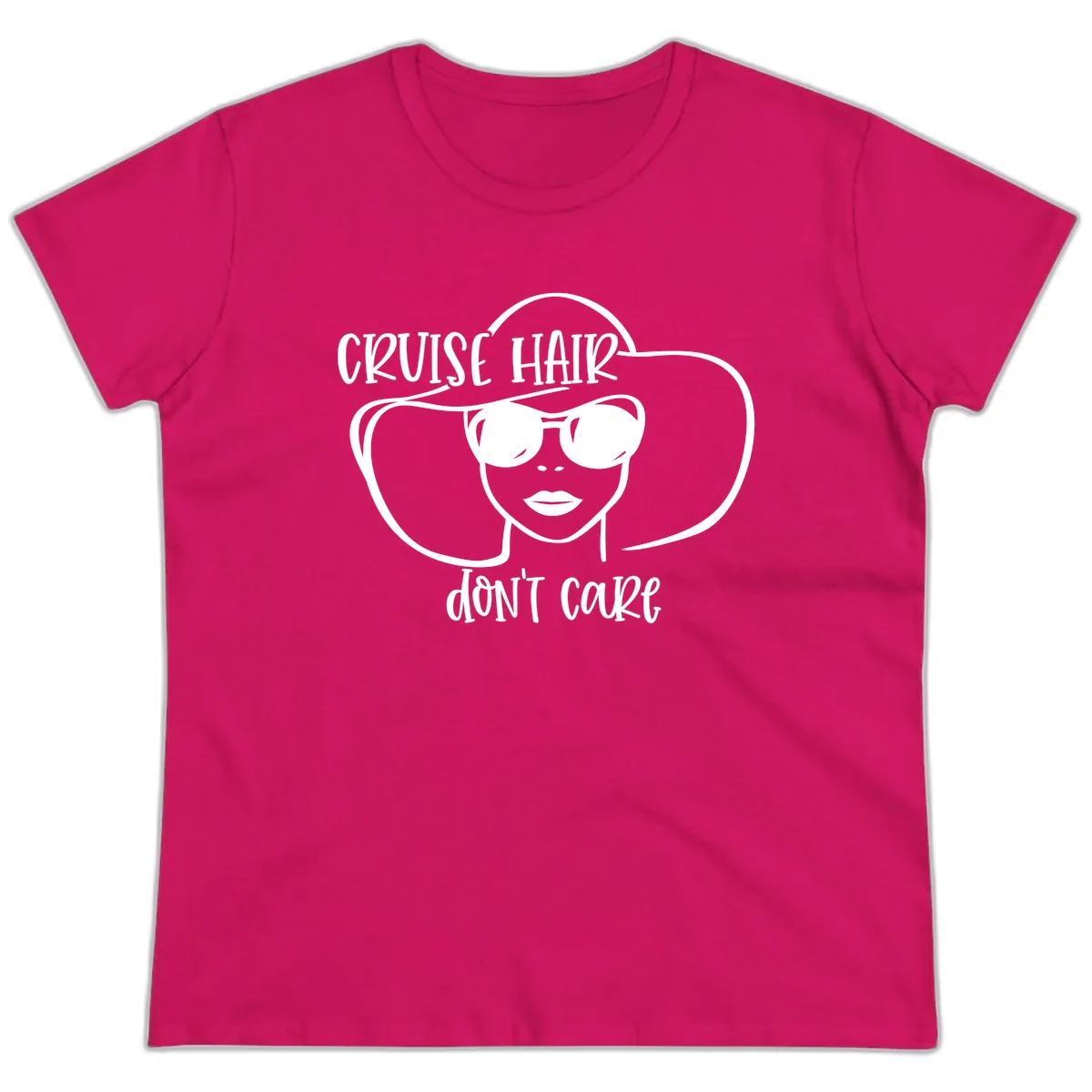 Cruise Hair Don't Care Ladies Tee in Heliconia