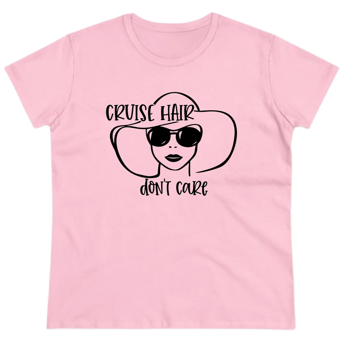 Cruise Hair Don't Care Ladies Tee in Light Pink