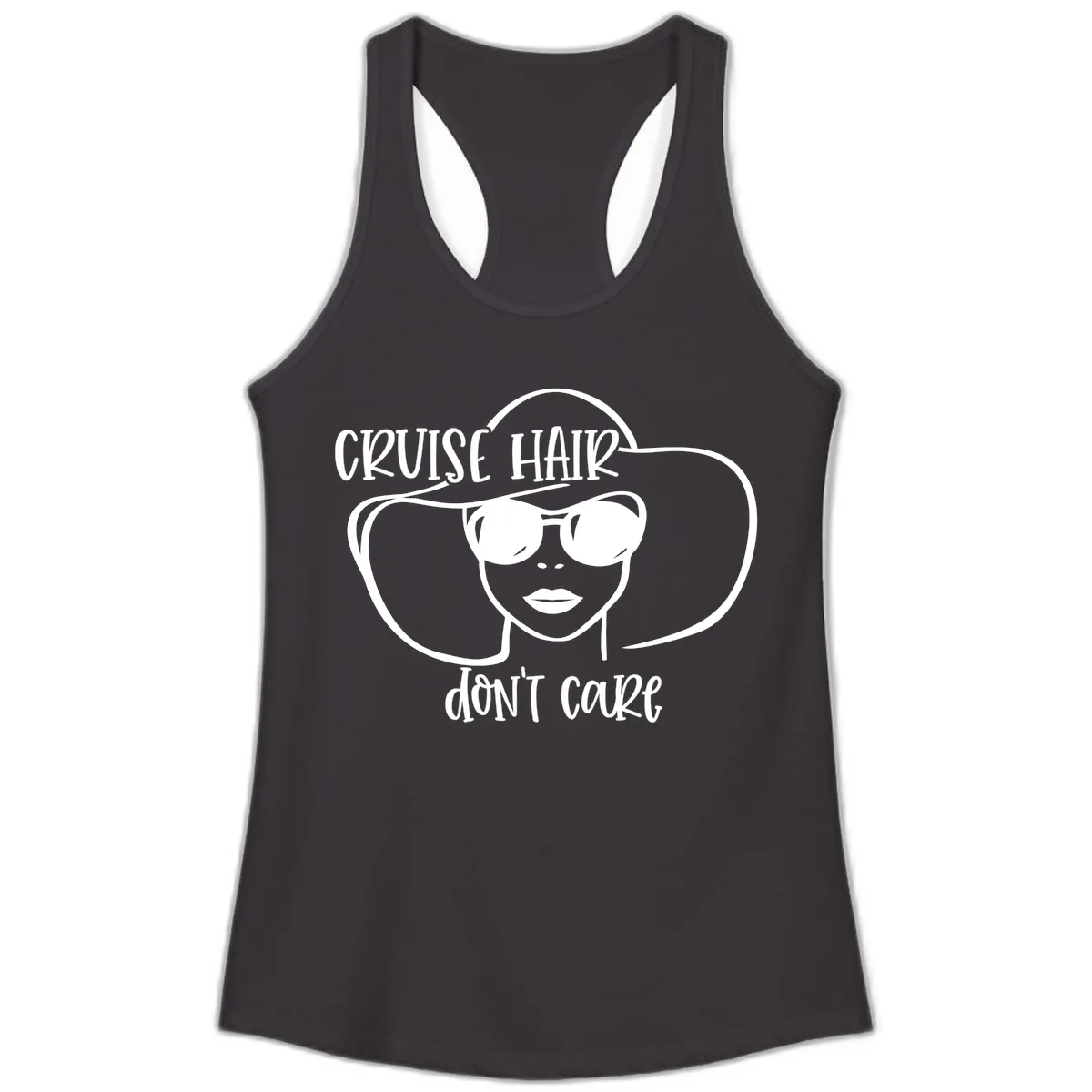 Cruise Hair Don't Care Ladies Tank in Black