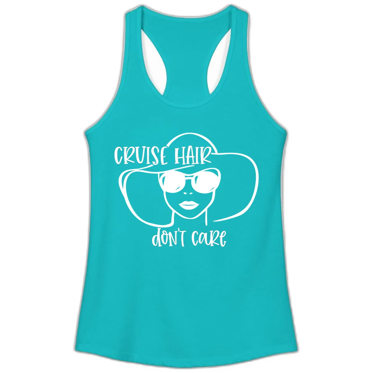 Cruise Hair Don't Care Ladies Tank in Tahiti Blue