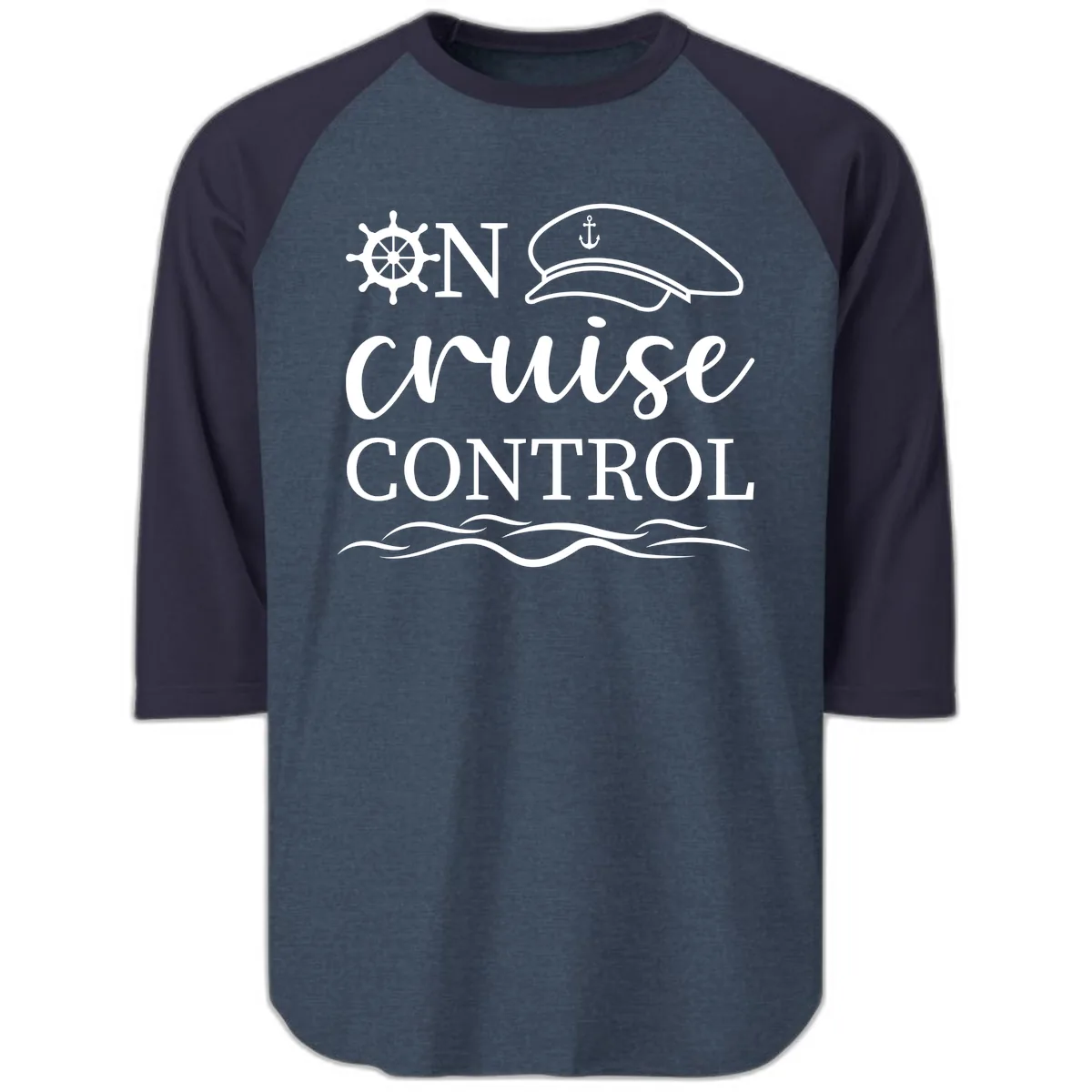 On Cruise Control Raglan 3/4 in Heather Denim Navy
