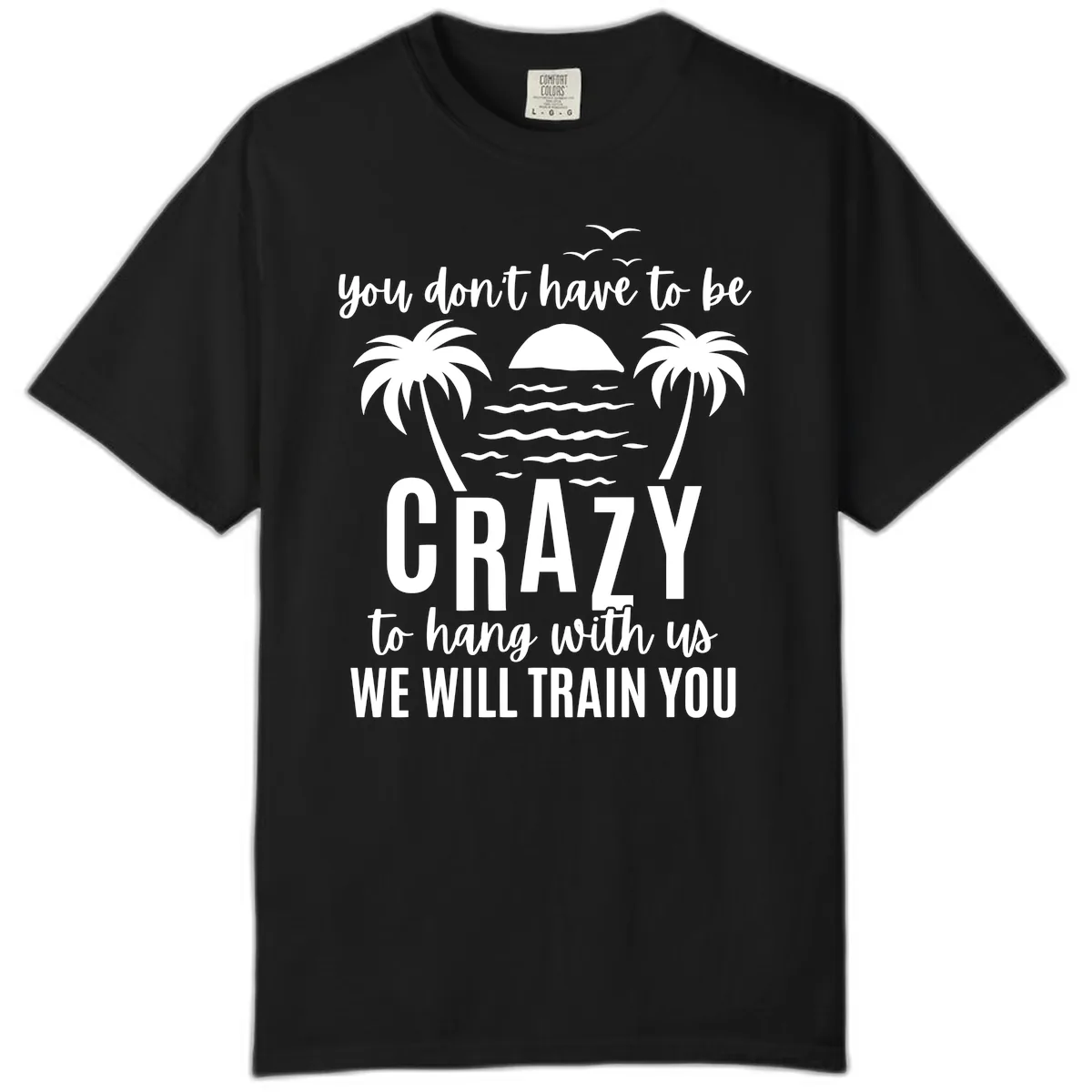 You Don't Have To Be Crazy To Hang With Us Comfort Color in Black