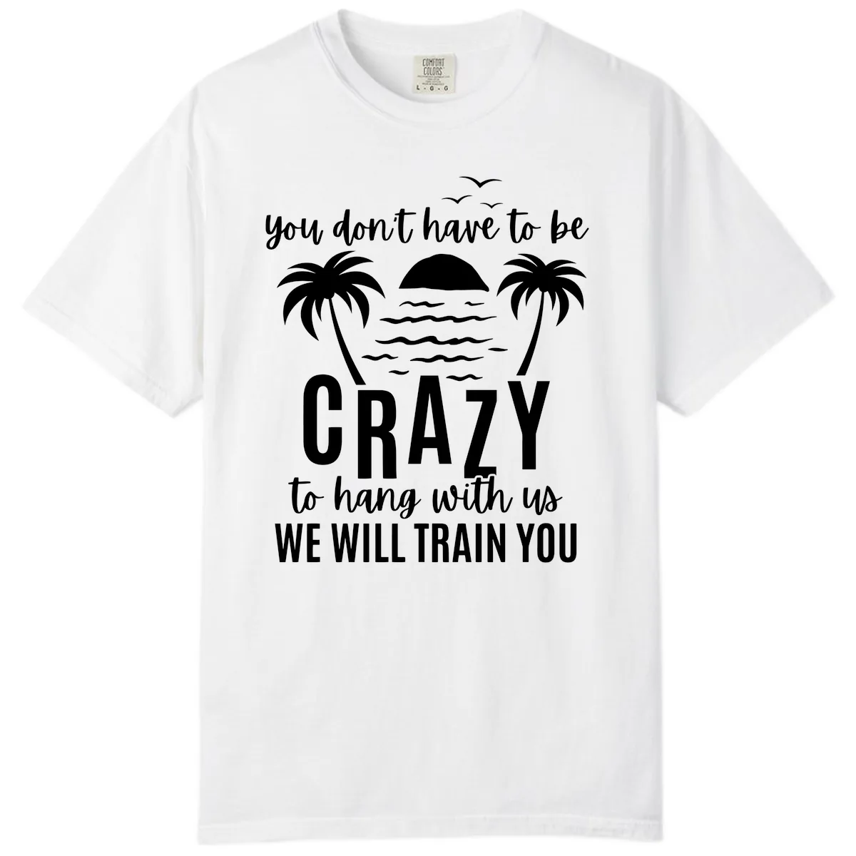 You Don't Have To Be Crazy To Hang With Us Comfort Color in White