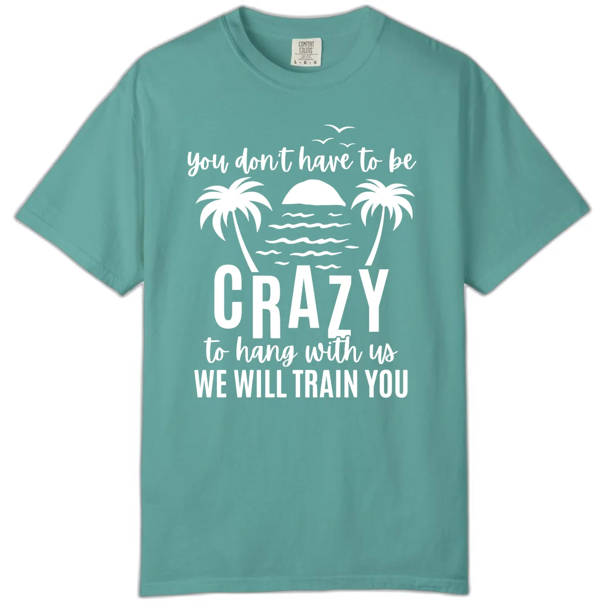 You Don't Have To Be Crazy To Hang With Us Comfort Color in Seafoam