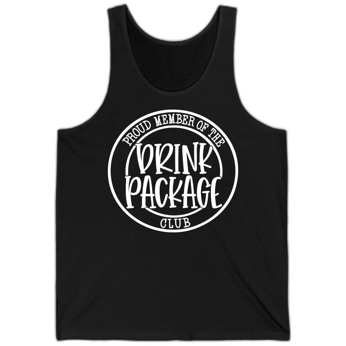 Proud Member Of The Drink Package Club Tank in Black