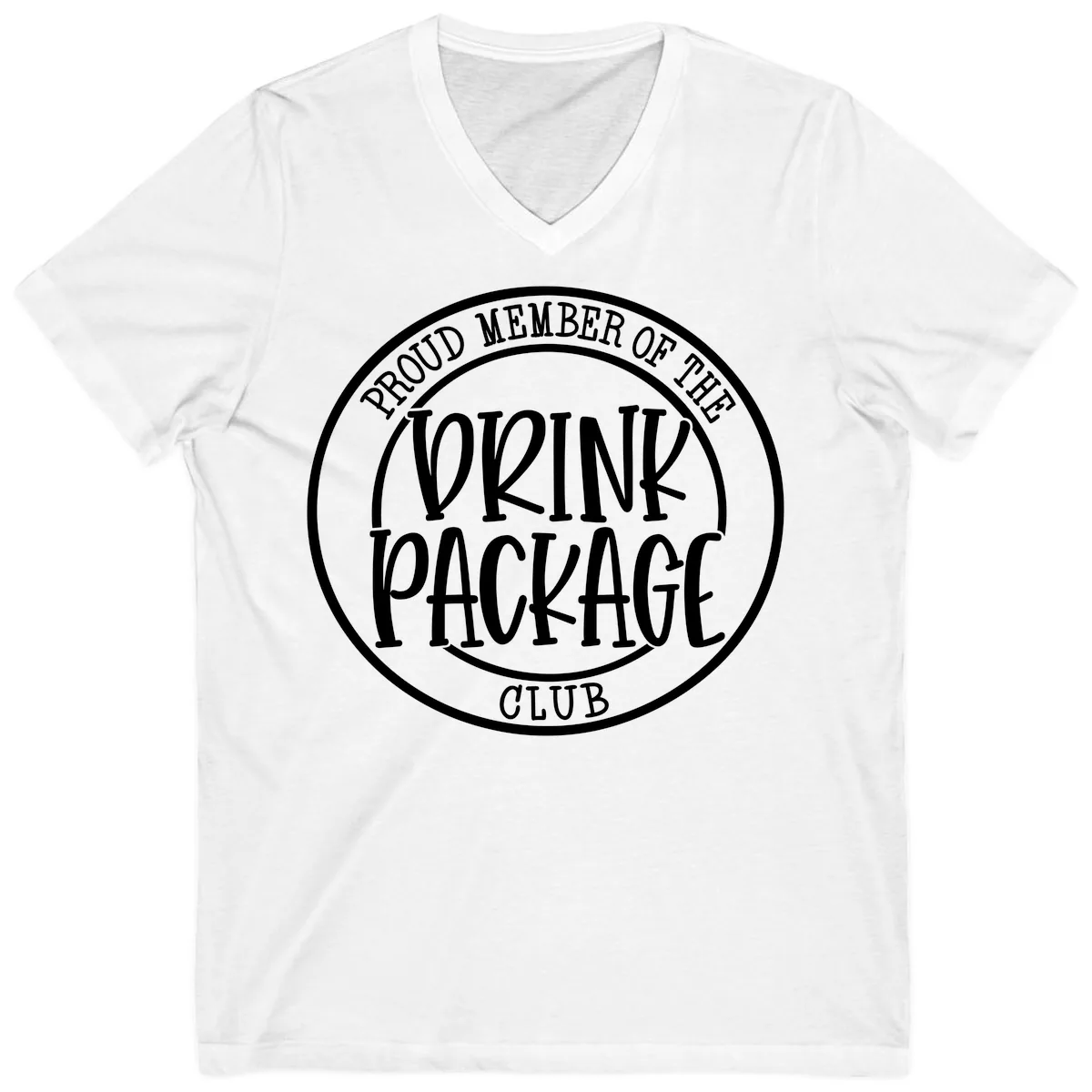 Proud Member Of The Drink Package Club V-Neck in White