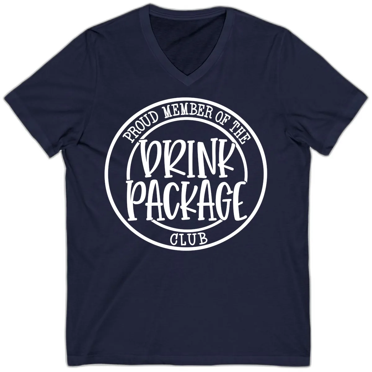 Proud Member Of The Drink Package Club V-Neck in Navy