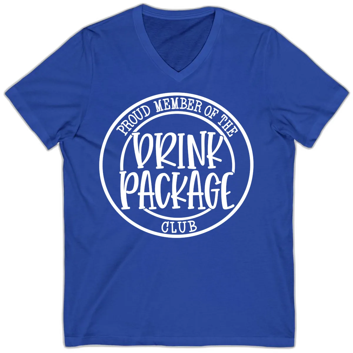 Proud Member Of The Drink Package Club V-Neck in True Royal