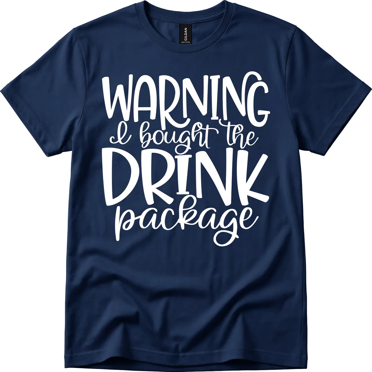 Warning I Bought The Drink Package T-Shirt in Navy