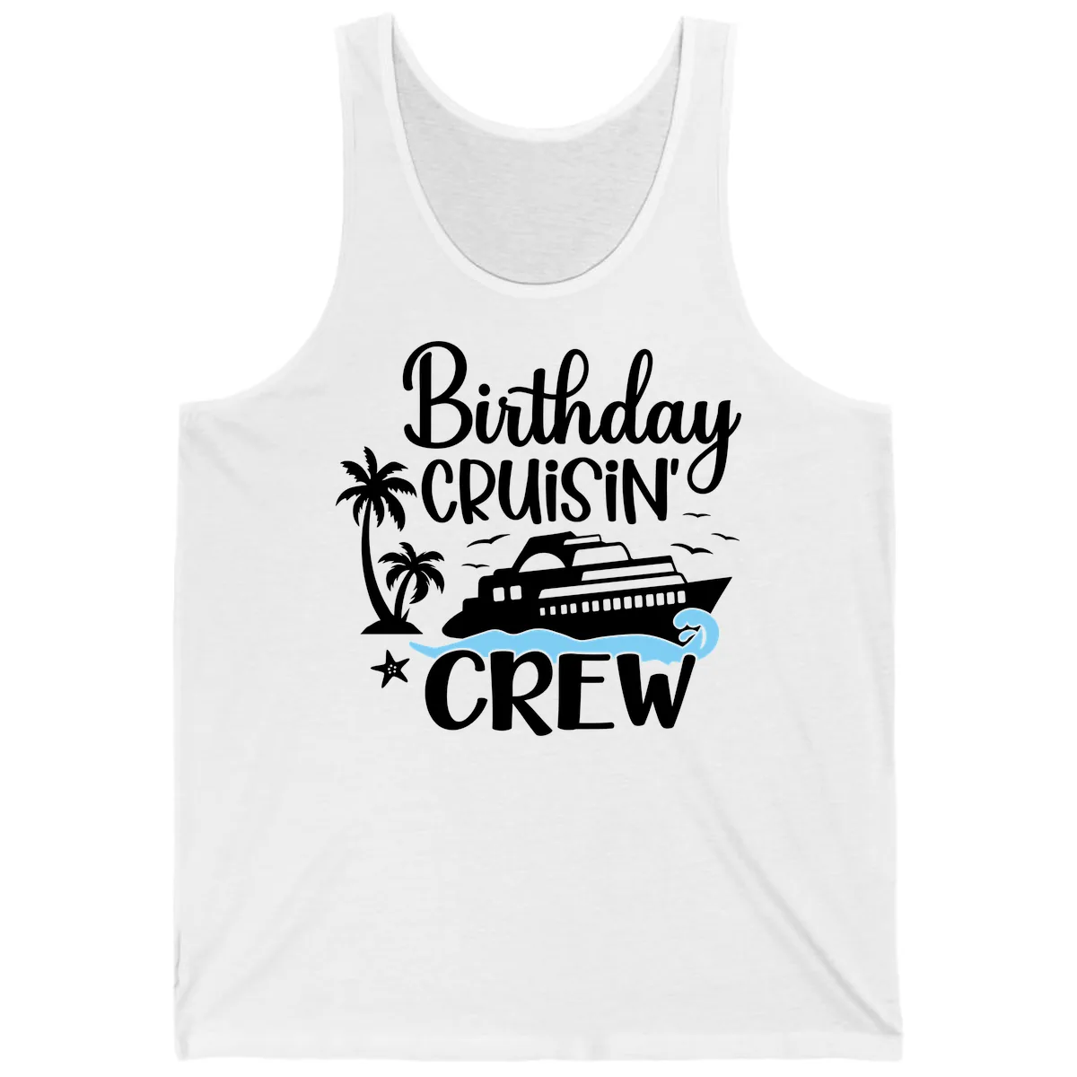 Birthday Cruisin' Crew Tank in White