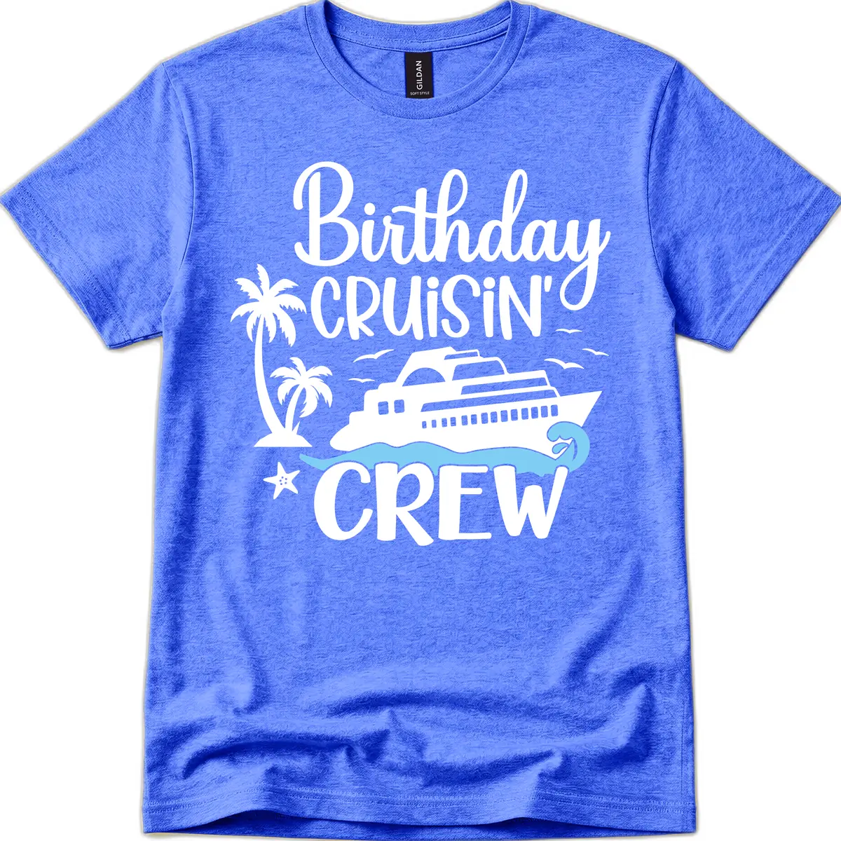Birthday Cruisin' Crew T-Shirt in Heather Royal