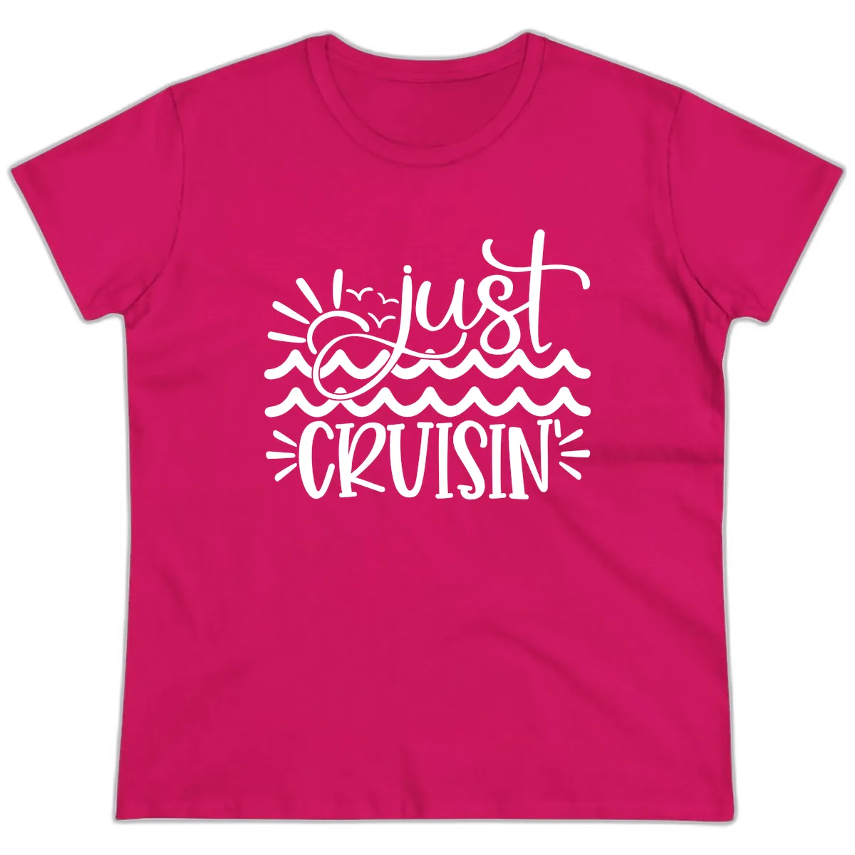 Just Cruisin' Ladies Tee in Heliconia