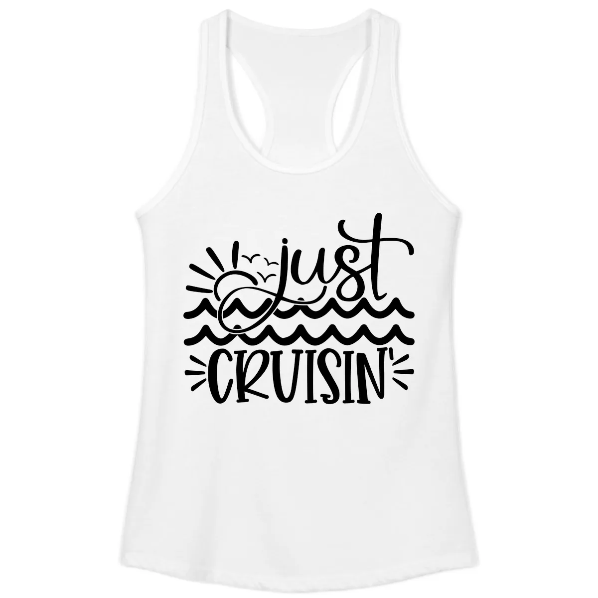 Just Cruisin' Ladies Tank in White