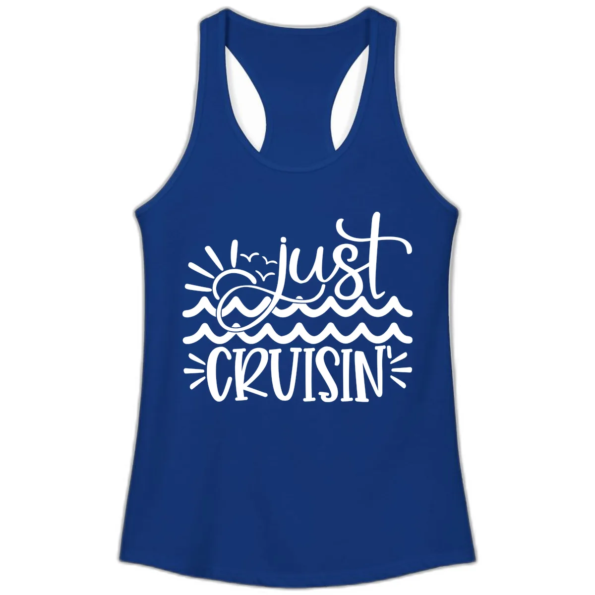 Just Cruisin' Ladies Tank in Solid Royal