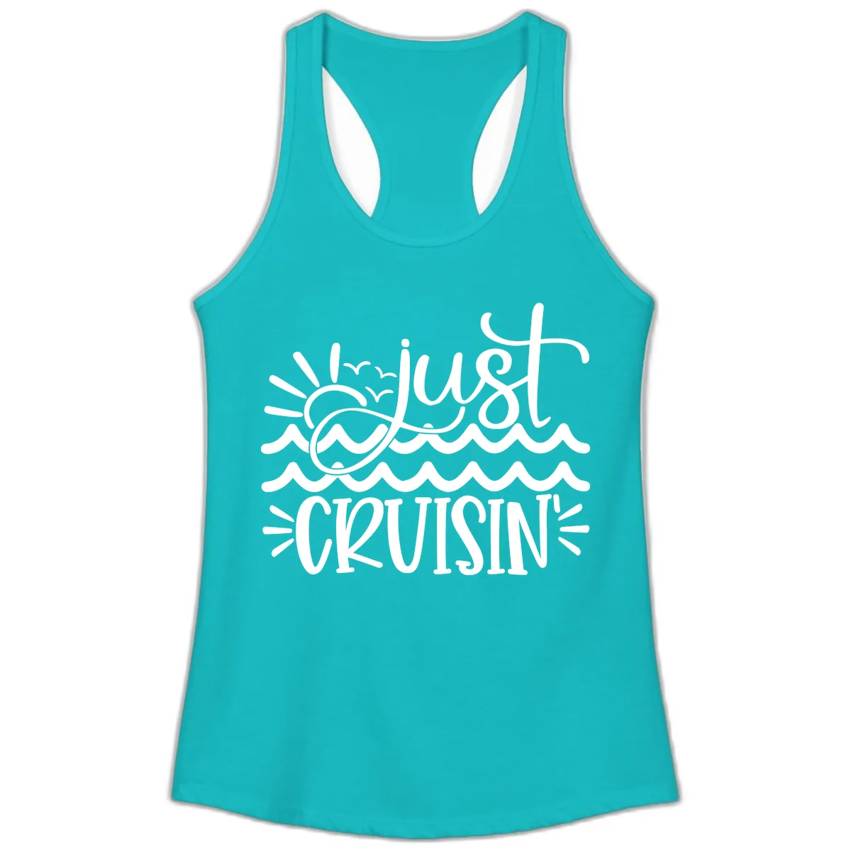 Just Cruisin' Ladies Tank in Tahiti Blue