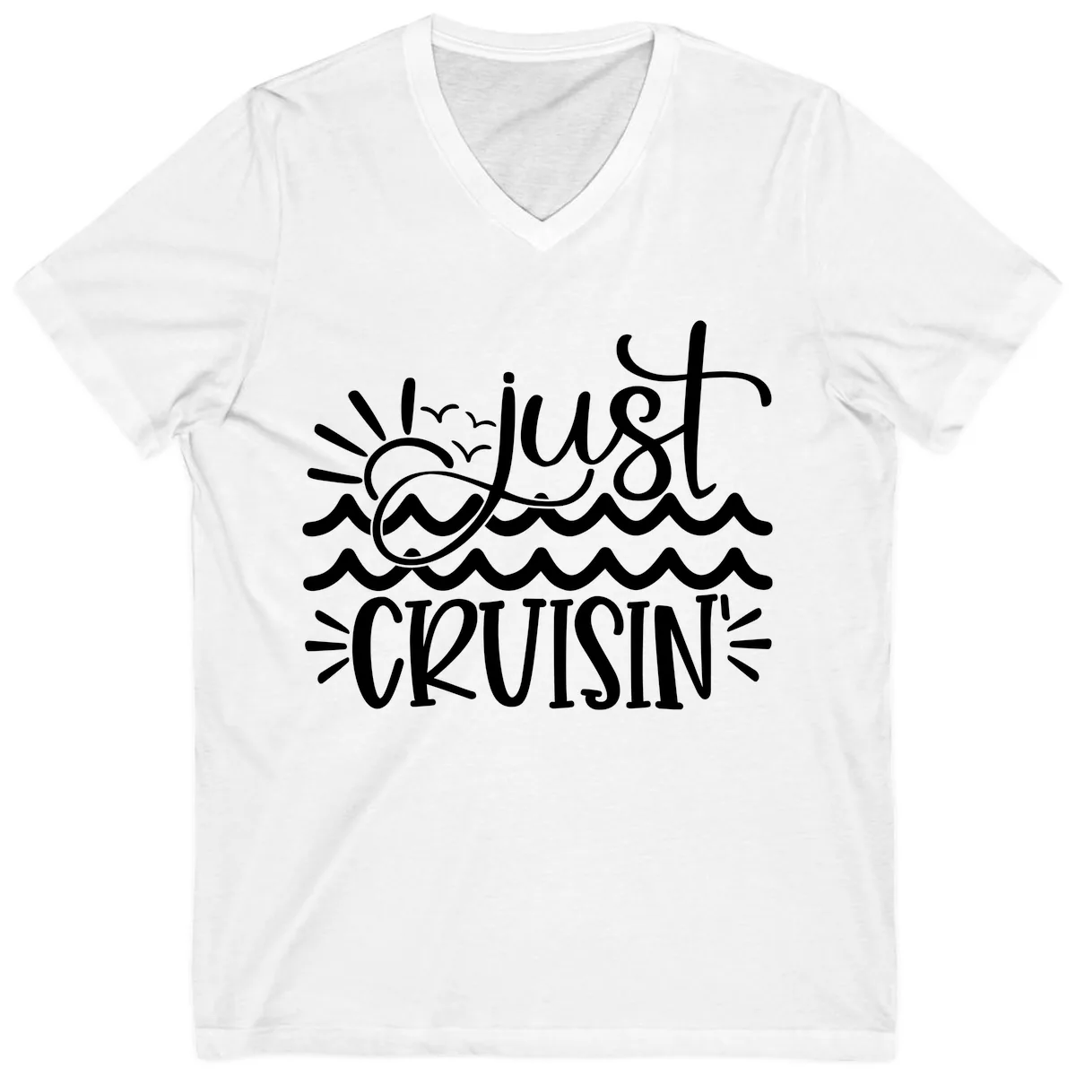 Just Cruisin' V-Neck in White