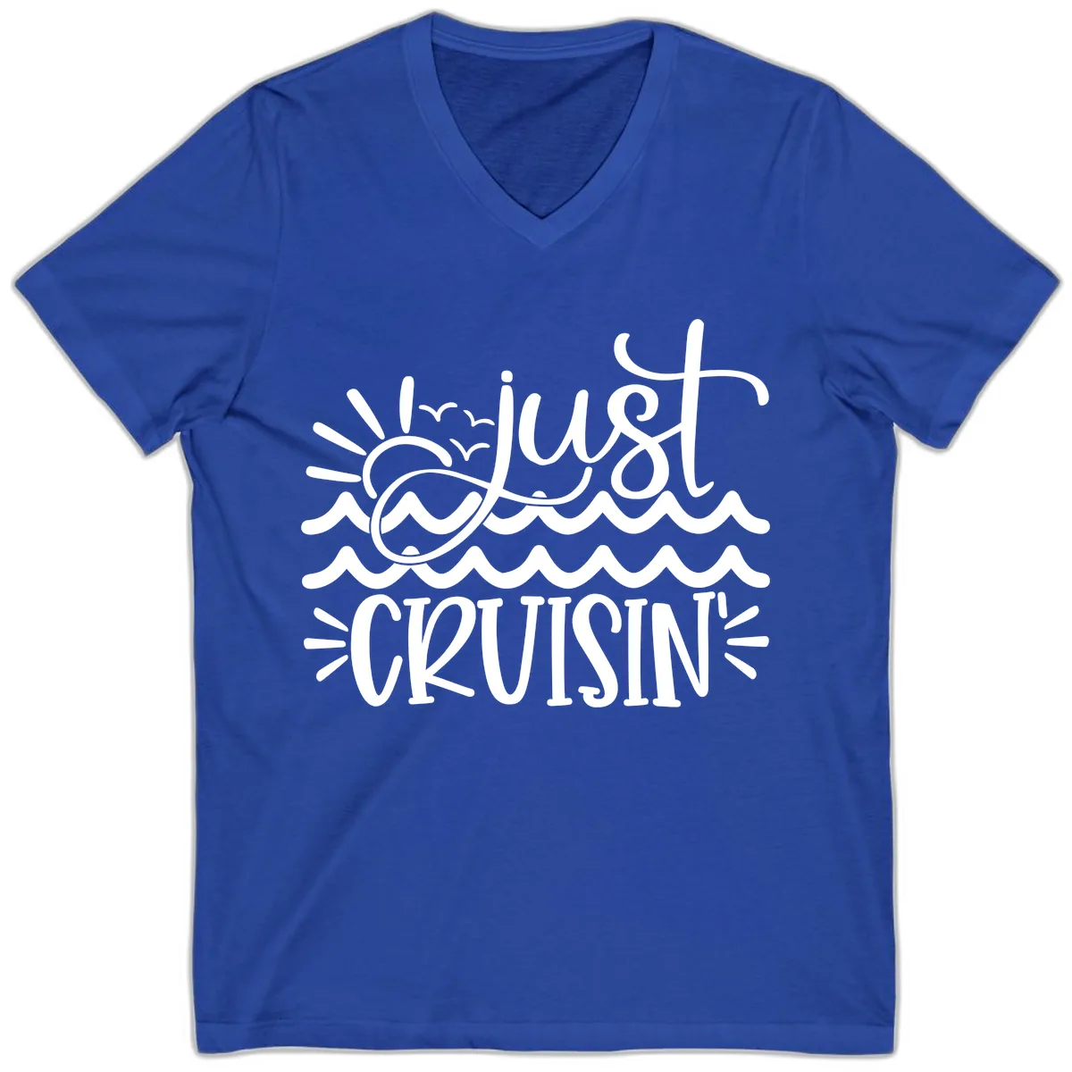 Just Cruisin' V-Neck in True Royal