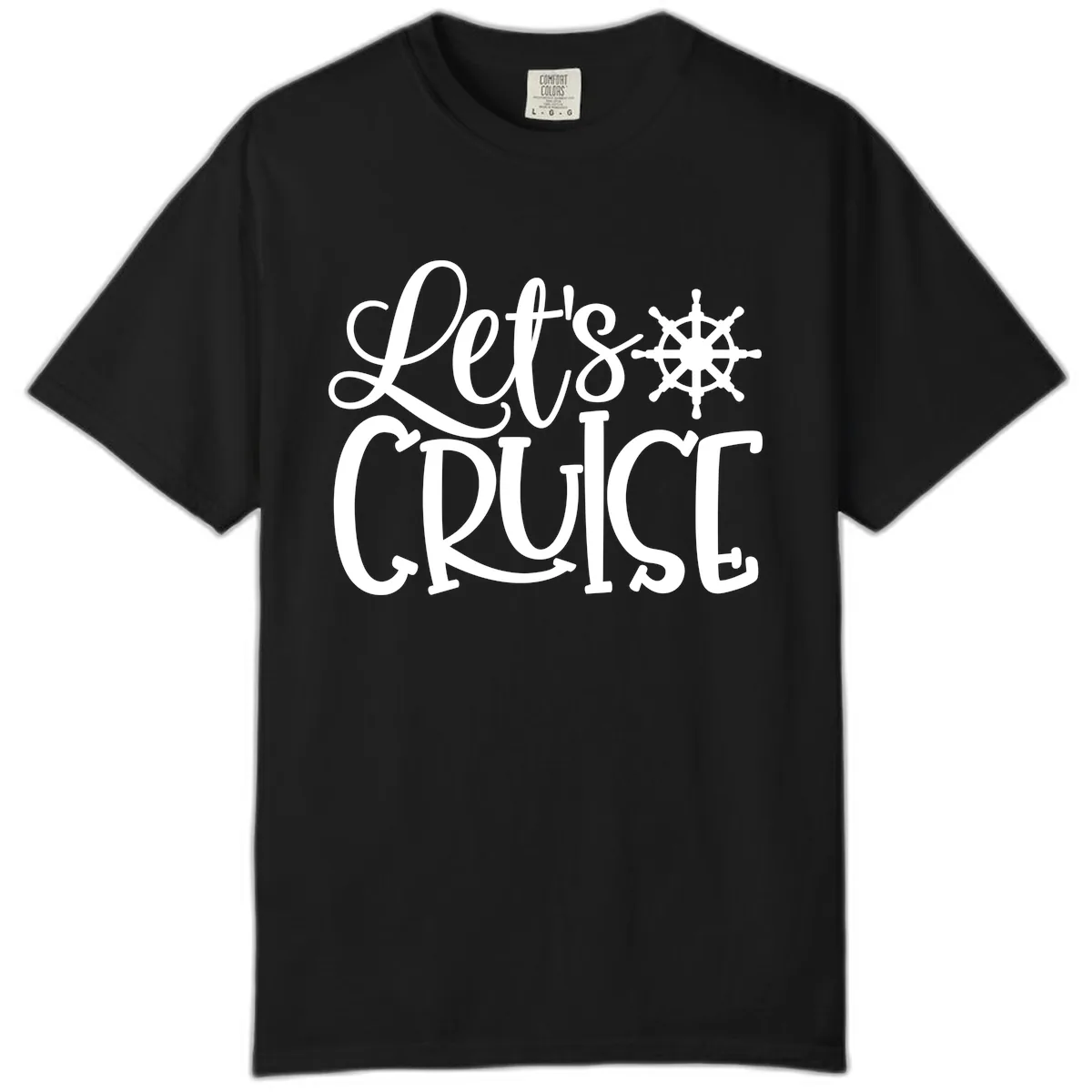 Let's Cruise Nautical Wheel Design Comfort Color in Black