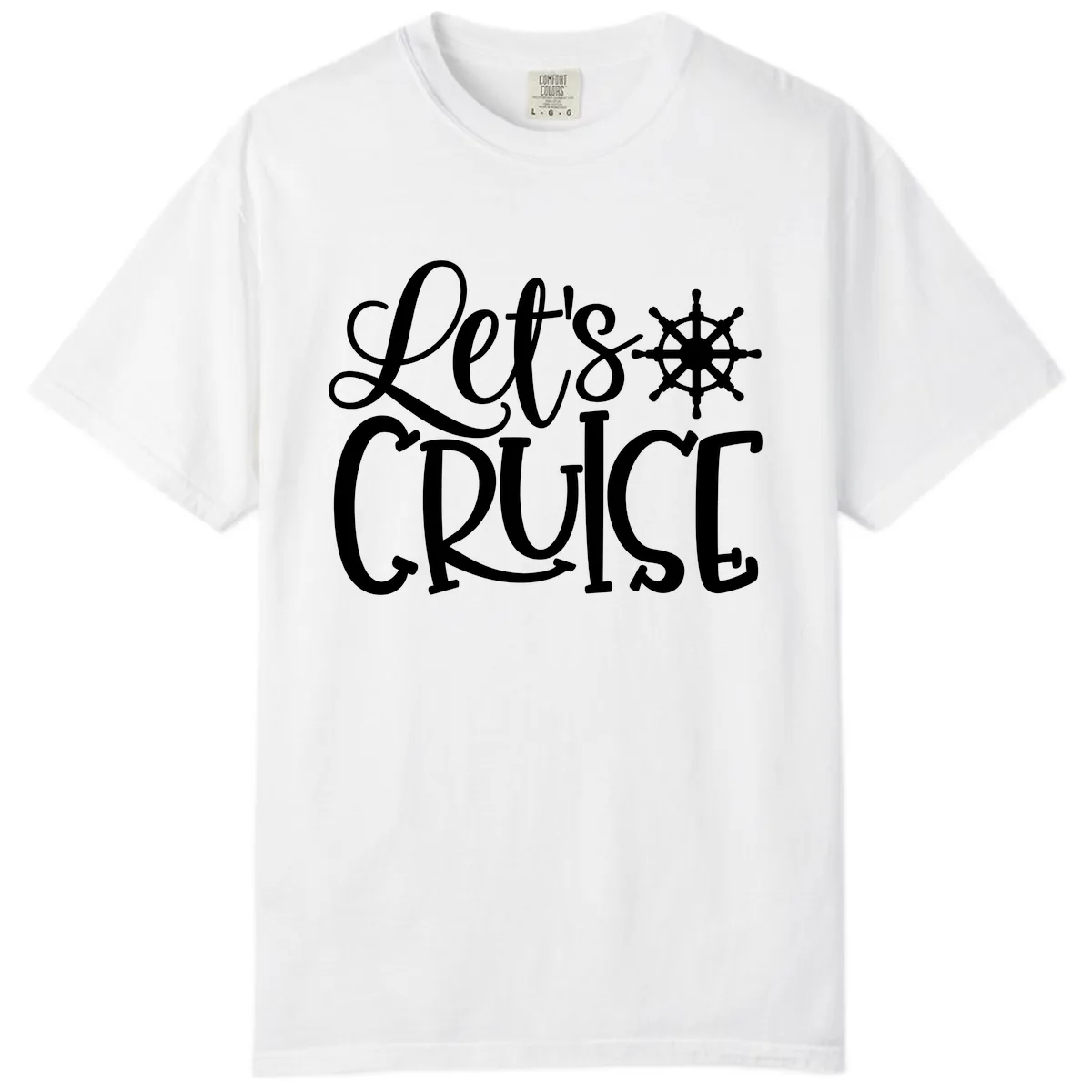 Let's Cruise Nautical Wheel Design Comfort Color in White