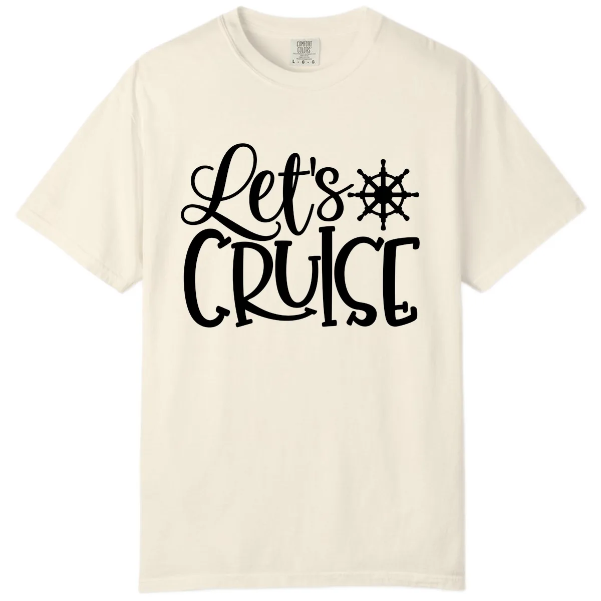 Let's Cruise Nautical Wheel Design Comfort Color in Ivory