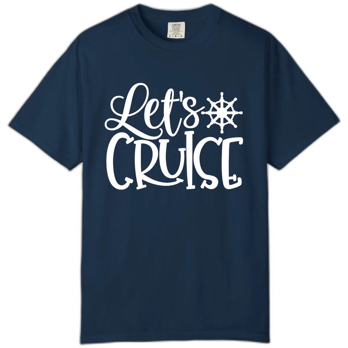 Let's Cruise Nautical Wheel Design Comfort Color in True Navy