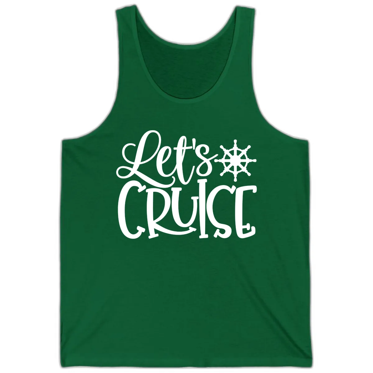 Let's Cruise Nautical Wheel Design Tank in Kelly