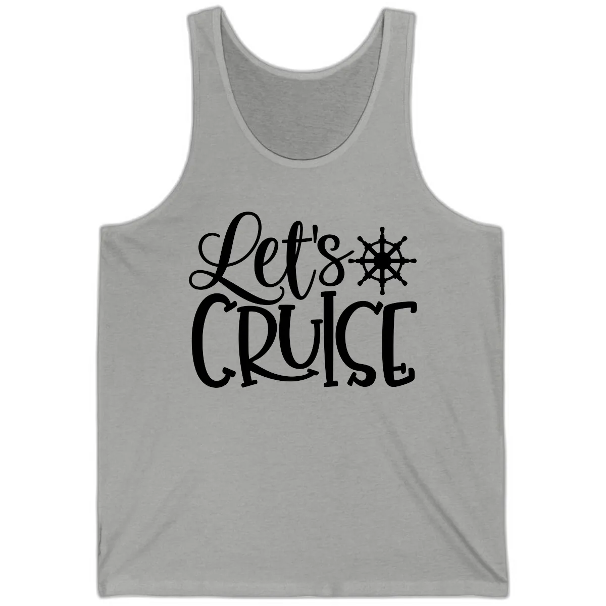 Let's Cruise Nautical Wheel Design Tank in Athletic Heather