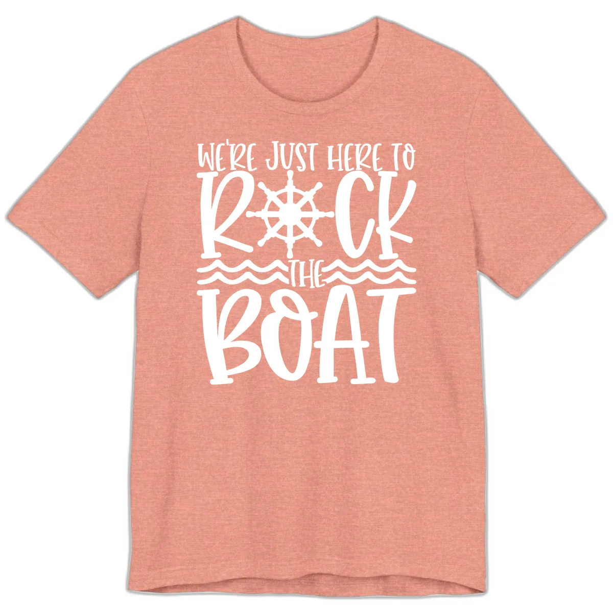 We're Just Here To Kick The Boat Premium T-Shirt in Heather Sunset