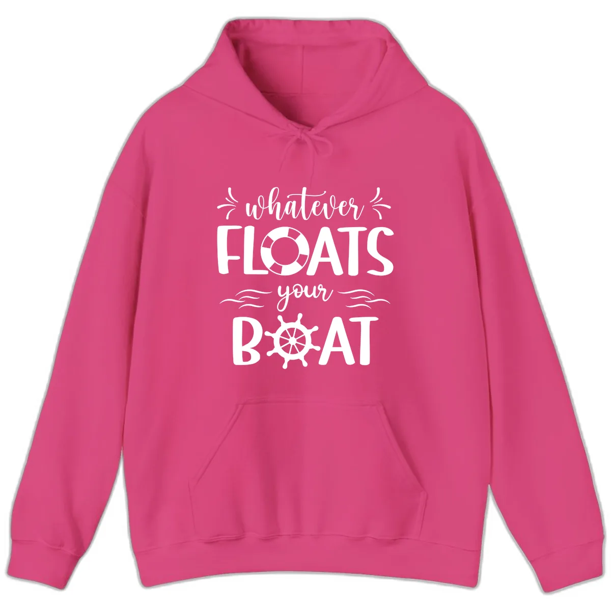 Whatever Floats Your Boat Hoodie in Heliconia