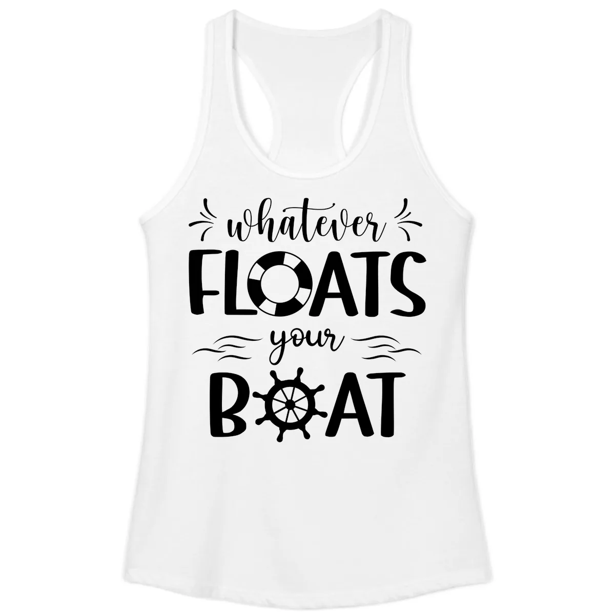 Whatever Floats Your Boat Ladies Tank in White