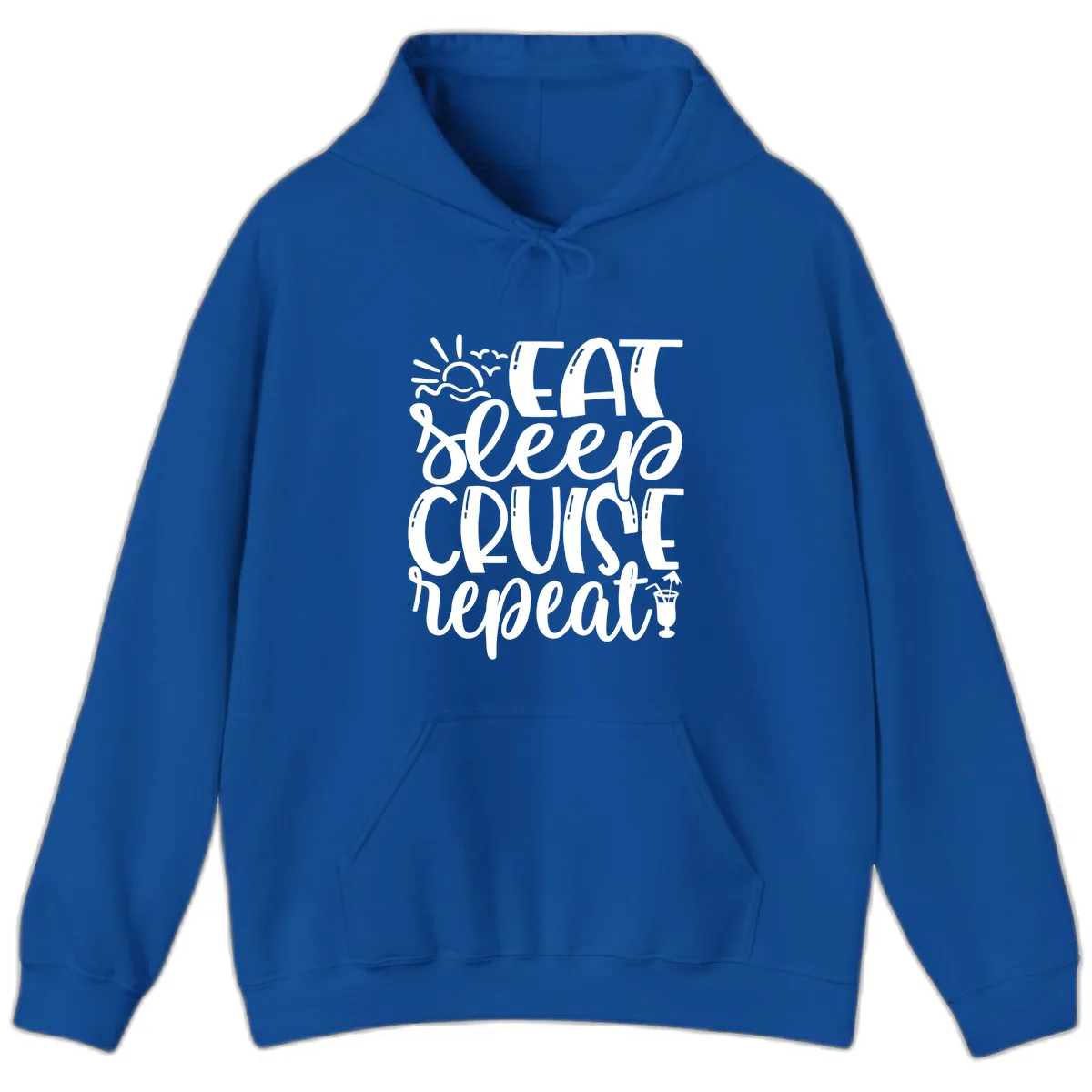 Eat Sleep Cruise Repeat Hoodie in Royal