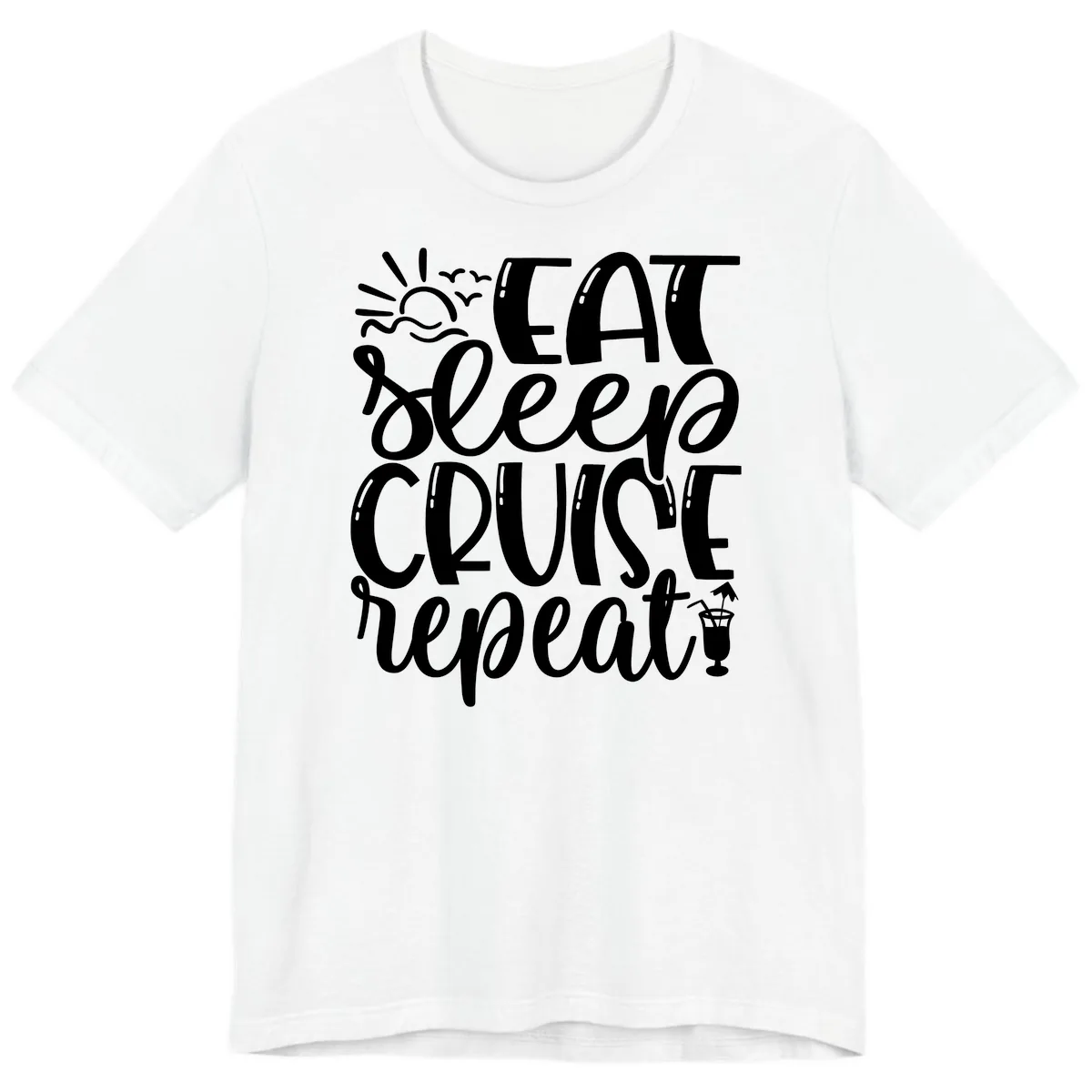 Eat Sleep Cruise Repeat Premium T-Shirt in White